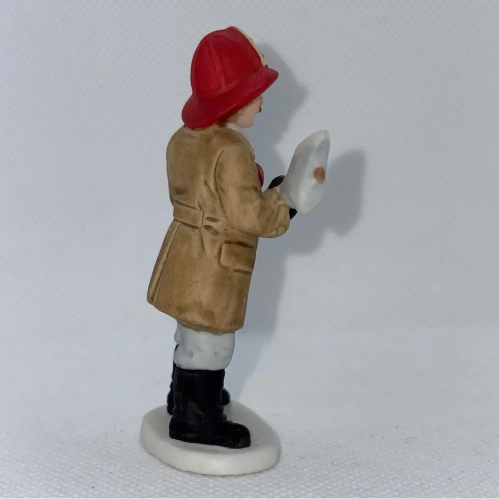 Vintage Lefton Firefighter Holiday Village Figurine with Axe